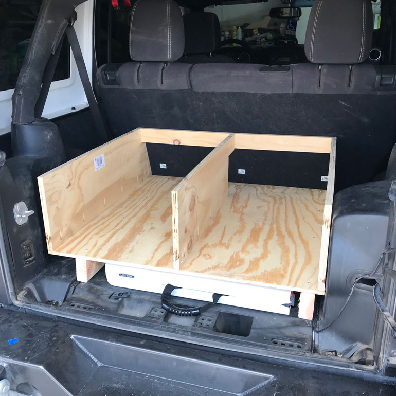 Best affordable overland accessories: folding table for jeep storage system