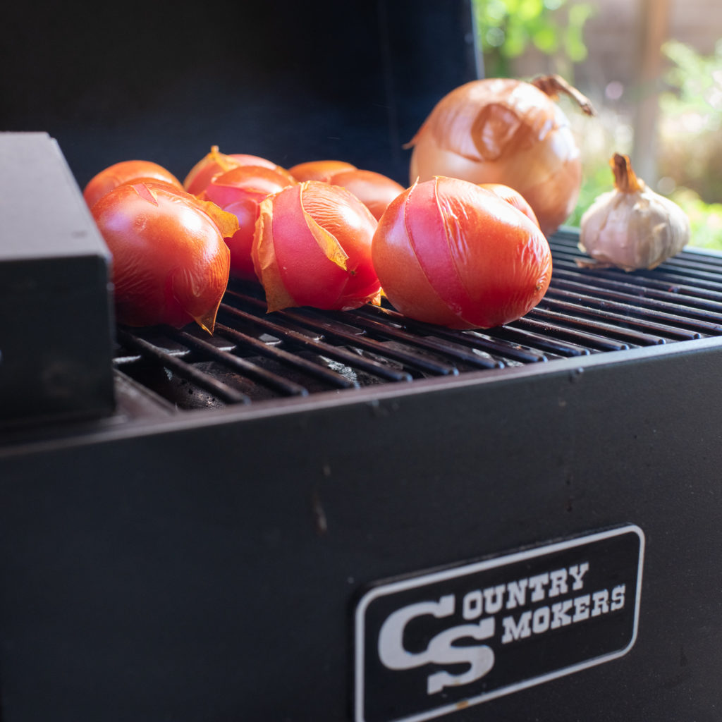 Slow Roasting Tomatoes on Country Smoker Grill